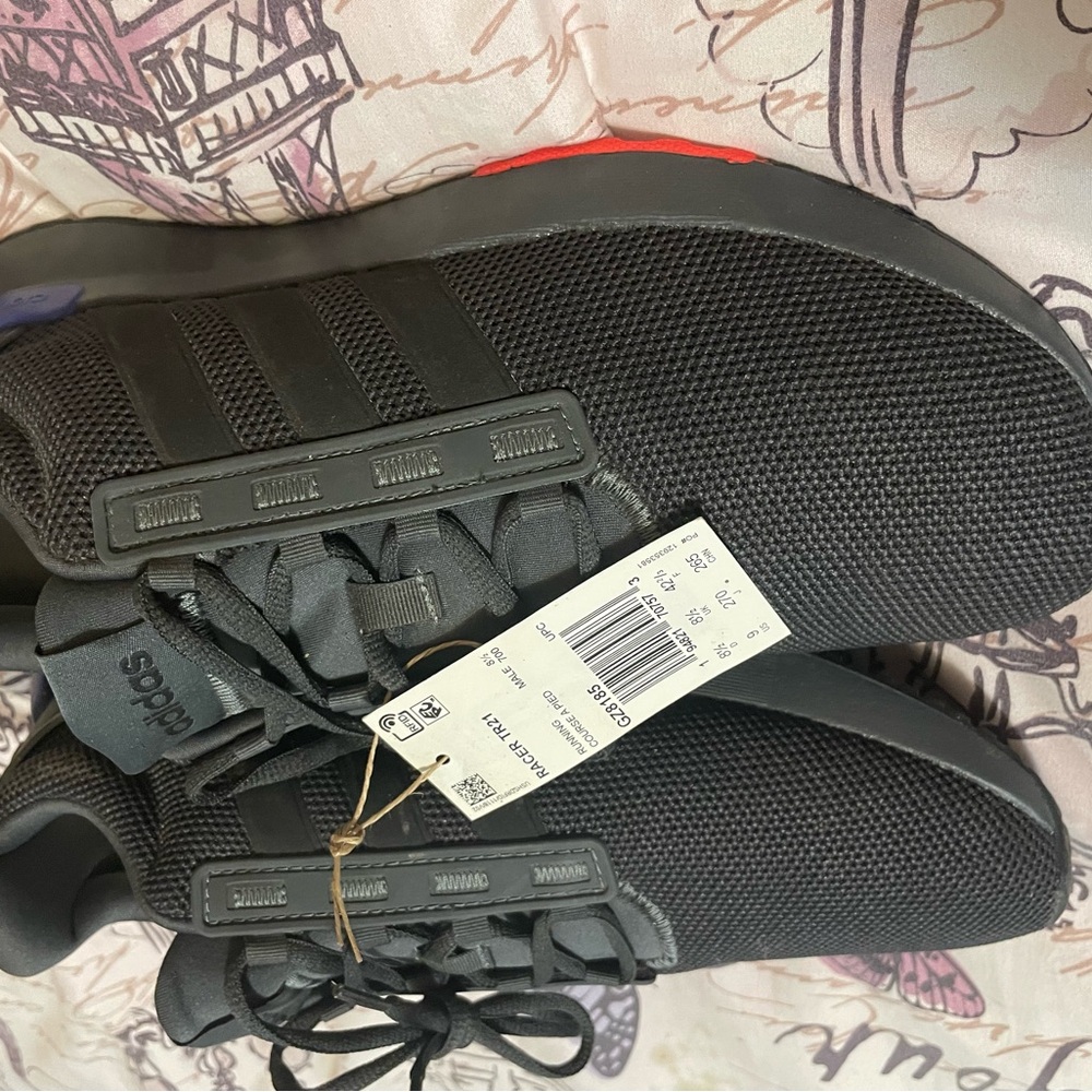Adidas Men's Black and Red Sneakers